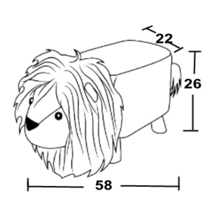 Cute pouf in the shape of a lion (#3624)