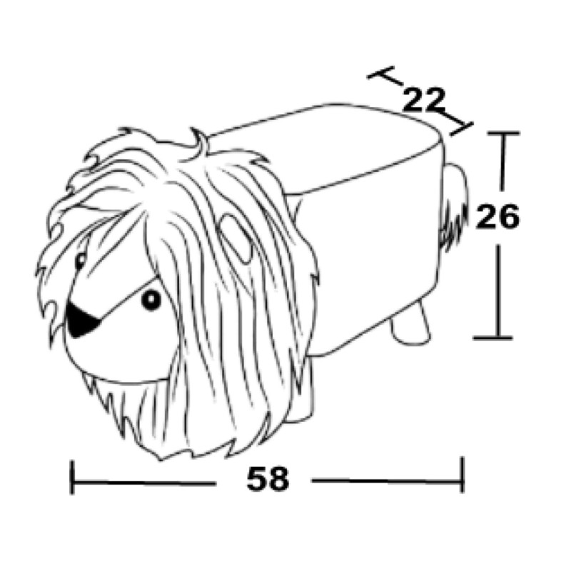 Cute pouf in the shape of a lion (#3624)