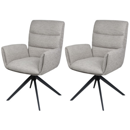 Modern dining chair with armrests and 360° swivel function (#3663)