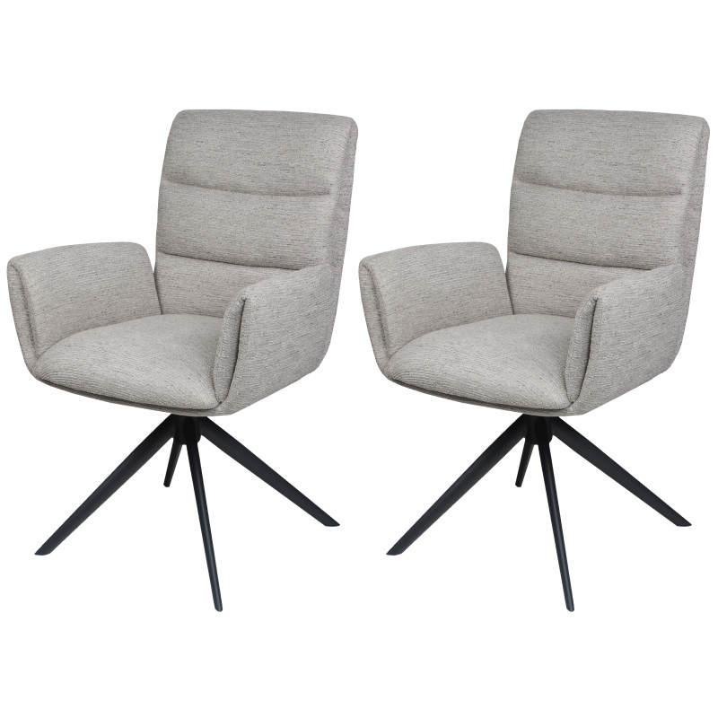 Modern dining chair with armrests and 360° swivel function (#3663)