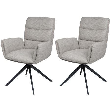 Modern dining chair with armrests and 360° swivel function (#3663)