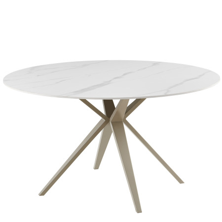 Round ceramic table on a metal base (#3658)