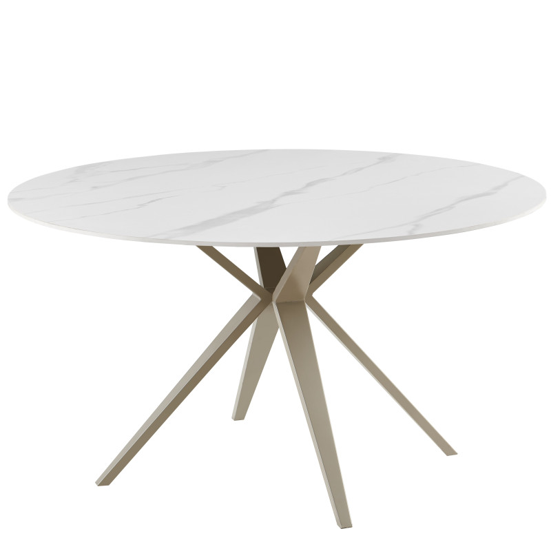 Round ceramic table on a metal base (#3658)