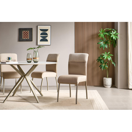 Round ceramic table on a metal base (#3658)