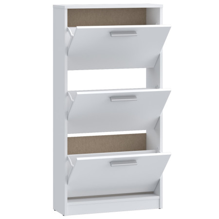 Shoe rack with three tilting drawers and an open back (#3630)