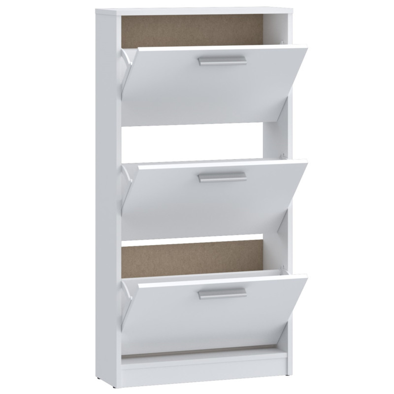 Shoe rack with three tilting drawers and an open back (#3630)