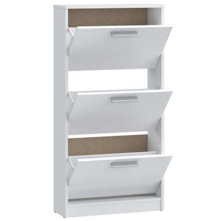 Shoe rack with three tilting drawers and an open back (#3630)
