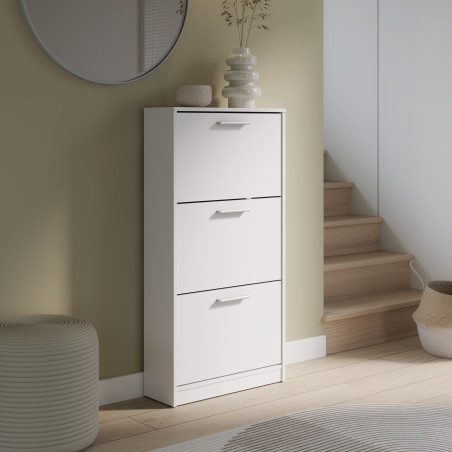 Shoe rack with three tilting drawers and an open back (#3630)