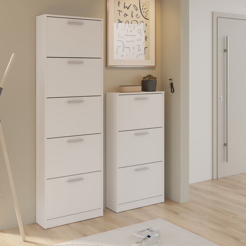 Shoe rack with three tilting drawers and an open back (#3630)