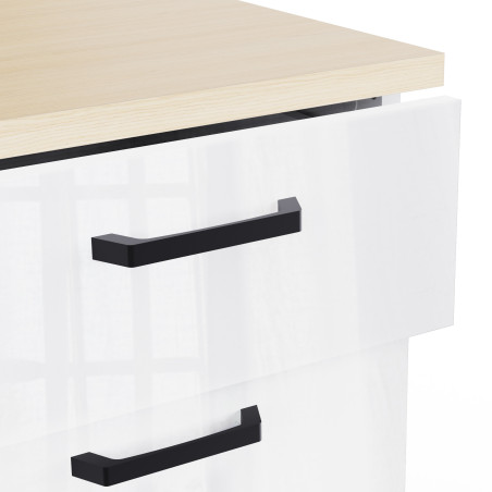Kitchen unit in white color with glossy fronts (#3672)