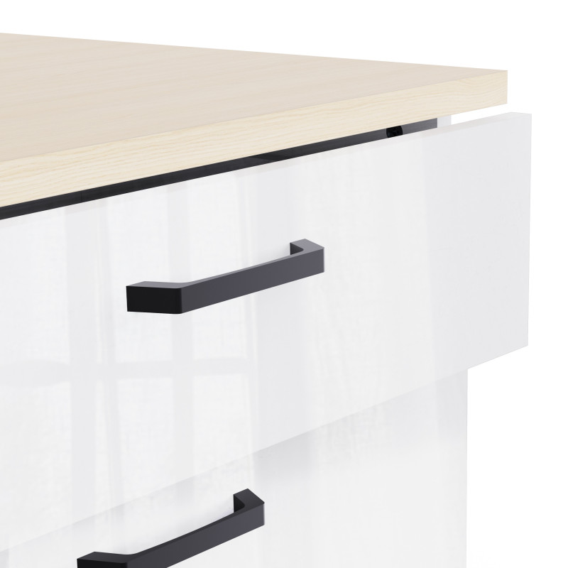 Large kitchen element with worktop surface and three drawers (#3674)
