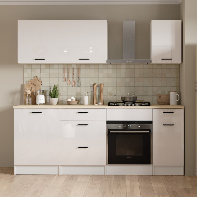 Large kitchen element with worktop surface and three drawers (#3674)