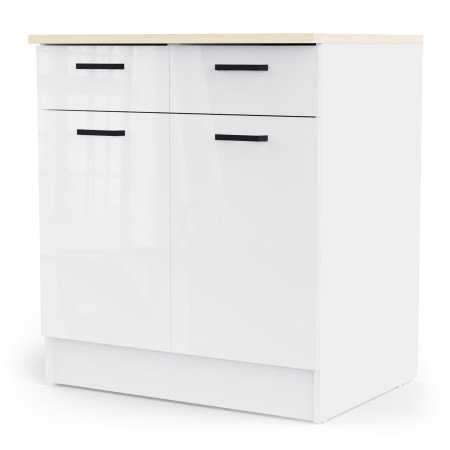 Kitchen cabinet with dual doors and two drawers (#3677)