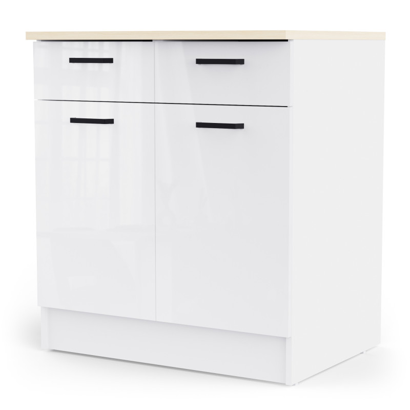 Kitchen cabinet with dual doors and two drawers (#3677)