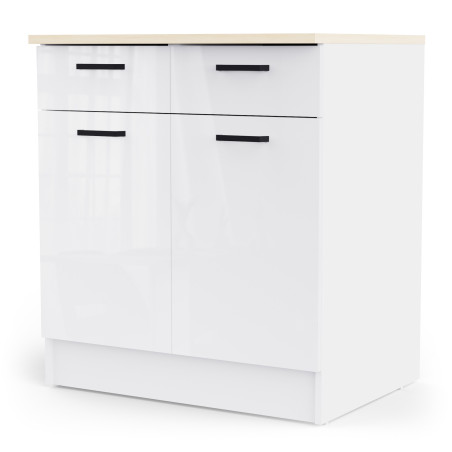 Kitchen cabinet with dual doors and two drawers (#3677)
