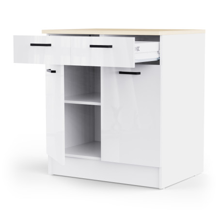 Kitchen cabinet with dual doors and two drawers (#3677)