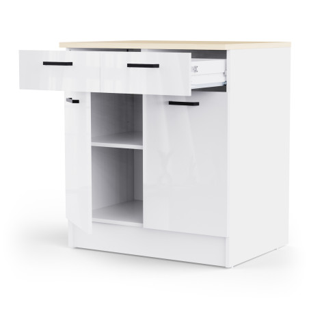 Kitchen cabinet with dual doors and two drawers (#3677)