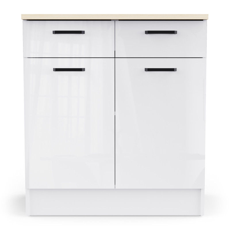 Kitchen cabinet with dual doors and two drawers (#3677)