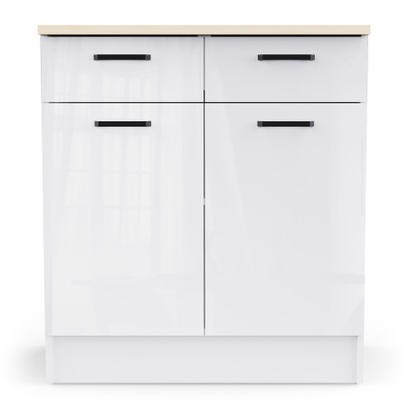 Kitchen cabinet with dual doors and two drawers (#3677)