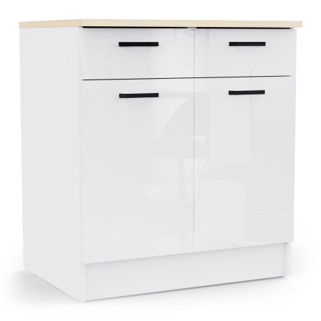 Kitchen cabinet with dual doors and two drawers (#3677)