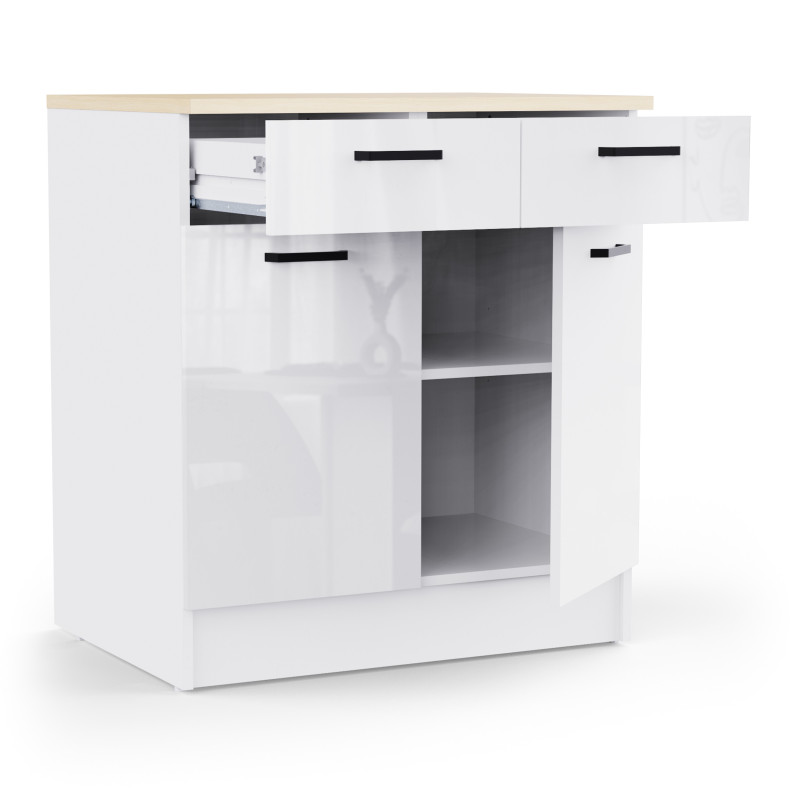 Kitchen cabinet with dual doors and two drawers (#3677)