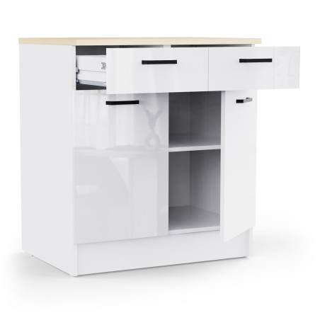 Kitchen cabinet with dual doors and two drawers (#3677)