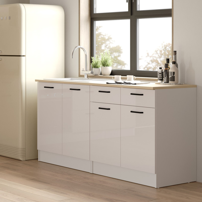 Kitchen cabinet with dual doors and two drawers (#3677)