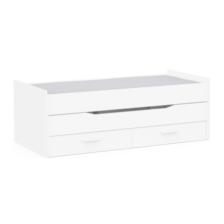 Modern trundle bed in white color (#3702)