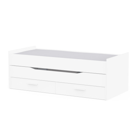 Modern trundle bed in white color (#3702)