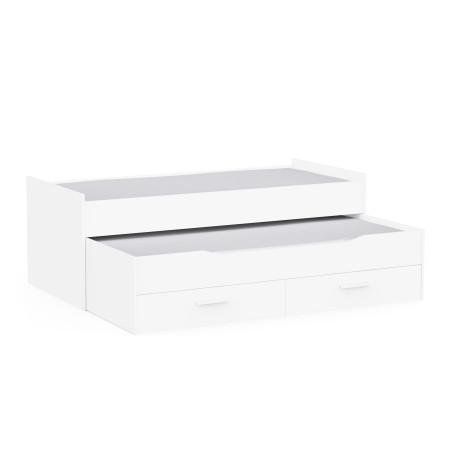 Modern trundle bed in white color (#3702)